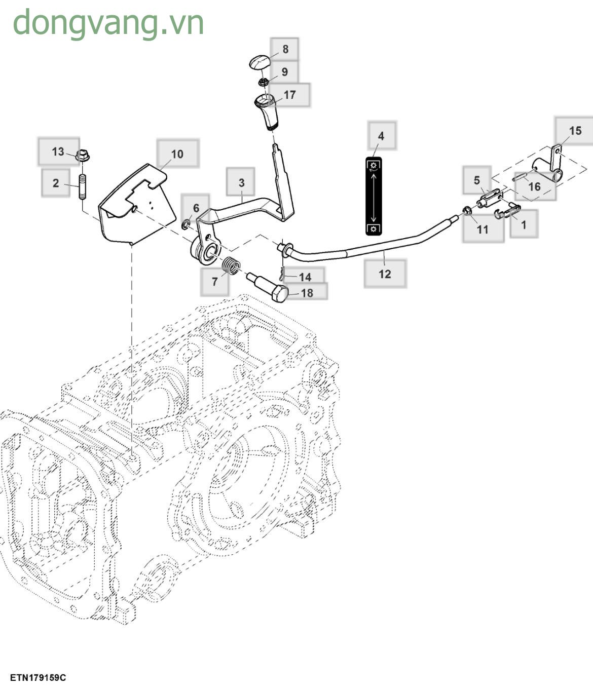 Control Lever, Single Clutch, Single PTO - ST915280